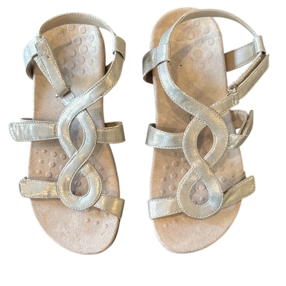Vionic Jodie Metallic Gold Podiatrist Designed Strappy Sandals Size 9 - Picture 10 of 10